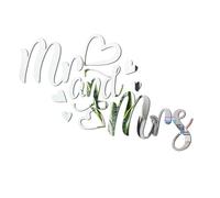 Sicheii Adesivo da parete a specchio con scritta "Mr and Mrs", rimovibile, per camera da letto, per coppie, con scritta "Mr & Mrs", adesivo da parete in acrilico 3D, adesivo da parete per matrimonio,
