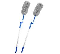 Sichler Haushaltsgeräte spolverino XXL: Set da 2 Panno per la polvere in microfibra telescopico (spolverino in microfibra modellabile, con manico lungo, mobili)