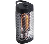 Sichler Haushaltsgeräte Stufa a infrarossi da terra oscillante 1200 W IP24 per interni ed esterni protetti nera
