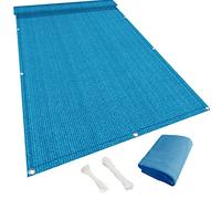 Sichtschutz 50x200 cmWindschutz Sonnenschutz Staubschutz Gewebe mit Ösen Kabelbinder & Kordel für Terrasse & ZaunBlau Wetterfest Langlebig