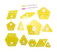 Sichuny Set di 14 modelli per patchwork/English Paper Piecing trapuntatura a mano, modello a triangolo con trapunta diamantata