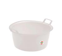 Sicignano | Bacinella Tonda in Polietilene - Idonea al Contatto Alimentare - Multiuso per Cucina Lavanderia Giardinaggio Pulizie Domestiche - Resistente e Leggera, (Neutro, Ø 35x17 cm)