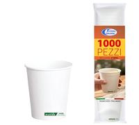 Sicignano Bicchieri Monouso in Carta per Distributore 210 ml, Bicchieri Bianchi per Pausa Caffè, Eventi e Feste (1000 pz)