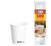 Sicignano Bicchieri Monouso in Carta per Distributore 210 ml, Bicchieri Bianchi per Pausa Caffè, Eventi e Feste (500 pz)