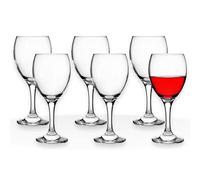 Sicignano | Calici da Vino Emperador 25 cl, Set 6 Pezzi, Ø6,5x17h cm, Vetro Trasparente, Lavabili in Lavastoviglie