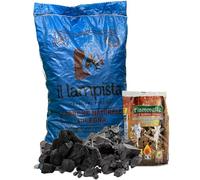 Sicignano | Carbone di Legna Ecologico 10 kg con Accendifuoco Magnum 75 Pezzi - Combustibile Naturale per Barbecue Grigliate - Facile Accensione Senza Fumi Non Tossico - Ideale per Cottura Sostenibile