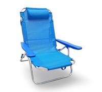Sicignano Casalinghi Ingrosso Casalinghi Arredo Giardino Hotellerie Sedia da Spiaggia Pieghevole in Alluminio, Telo Texilene, Blu, 64x72x60 cm (2)