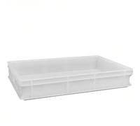 Sicignano Casalinghi Vaschetta Cassetta Service per Impasti 60x40x7h cm con Fondo e Pareti Chiuse, Capacità 13 litri, Impilabile, Bianco, Polietilene Alimentare Lavabile in Lavastoviglie