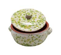 Sicignano | Casseruola Terracotta 16 cm con Coperchio (Set 2 Pezzi), Linea Familia, Made in Italy per Cucina Sana, Adatta a Forno e Gas, Verde Acido e Verde Mela