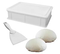 Sicignano | Cassetta Service per Impasti 40×30x10h cm con Coperchio e Spatola, con Fondo e Pareti Chiuse Capacità 10 litri - Impilabile Bianco Polietilene Alimentare Lavabile in Lavastoviglie