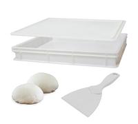 Sicignano | Cassetta Service per Impasti 60x40x10h cm con Coperchio e Spatola, con Fondo e Pareti Chiuse Capacità 19 litri - Impilabile Bianco Polietilene Alimentare Lavabile in Lavastoviglie