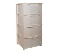 Sicignano Cassettiera Pratika 4 Cassetti Polipropilene Robusto e Resistente Made in Italy 37x37,5x80 cm Grigio Elegante con Ruote Bloccabili Impilabile e Salvaspazio (Bianco, (4 Cassetti))