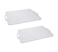 Sicignano | Cesta Pane in Polietilene - Adatta a Contatto Alimentare - Made in Italy - Impilabile, Professionale, per Forni e Panifici (Coperchio, 2 Pezzi)