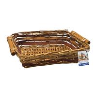 Sicignano Cesto in Vimini Decorativo, per Regalo, Festività, Pasqua, Natale, con Accessori Opzionali per Confezione (Marrone, cm.36x27x10h - Rettangolare)