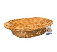 Sicignano | Cesto in Vimini Decorativo, per Regalo, Festività, Pasqua, Natale, con Accessori Opzionali per Confezione (Miele, cm.50x36x13h - Ovale)