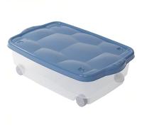 Sicignano | Contenitore Organizer Storage Box Scatola Multiuso con Coperchio Colori Assortiti, Plastica Trasparente, Impilabile, Rettangolare - Soggiorno Camera da Letto Vestiti (24 lt, 1)