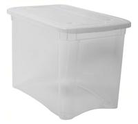 Sicignano | Contenitore Organizer Storage Box Scatola Multiuso con Coperchio, Plastica Trasparente, Impilabile, Rettangolare - Soggiorno Camera da Letto Garage Vestiti Scarpe (1, 18 lt)