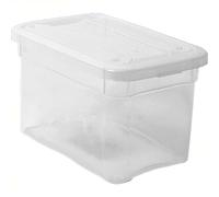 Sicignano | Contenitore Organizer Storage Box Scatola Multiuso con Coperchio, Plastica Trasparente, Impilabile, Rettangolare - Soggiorno Camera da Letto Garage Vestiti Scarpe (2, 5 lt)
