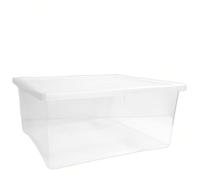 Sicignano | Contenitore Trasparente con Coperchio LT.55 | Storage Box Spring | Scatola Portaoggetti in Plastica Robusta e Salvaspazio | Ideale per Casa, Ufficio e Garage | Made in Italy
