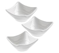 Sicignano | Coppetta Quadra per Salse e Condimenti, in Melamina Bianca, Resistente, Elegante | Ciotolina per Antipasti, Finger Food, Aperitivi, Salsa di Soia (3, 1 Scomparto)
