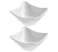 Sicignano | Coppetta Quadra per Salse e Condimenti, in Melamina Bianca, Resistente, Elegante | Ciotolina per Antipasti, Finger Food, Aperitivi, Salsa di Soia (2, 1 Scomparto)