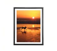 Sicignano | Cornice Bombata Moderna 25x35 cm in Legno Nero con Pannello MDF Robusto Vetro Crilex - Portafoto da Parete Verticale, per Foto Quadri Poster Documenti Diploma Laurea