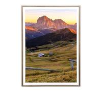 Sicignano | Cornice Bombata Moderna 35x50 cm in Legno Noce con Pannello MDF Robusto Vetro Crilex - Portafoto da Parete Orizzontale Verticale, per Foto Quadri Poster Documenti Diploma Laurea