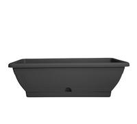 Sicignano Fioriera Balconetta Venezia con Sottocassetta e Raccoglitore per Acqua, Design Raffinato con Decorazioni Floreali - Balcone Terrazzo Giardino Esterno Interno (Antracite, 50 cm, 3pz)