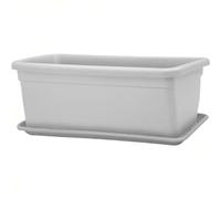 Sicignano | Fioriera Rettangolare Plastica 100 cm con Sottofioriera, da Esterno, per Piante e Fiori - Resistente ai Raggi UV, Giardino Terrazzo, Made in Italy (1, Bianco)