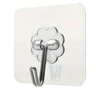 Sicignano | Gancio Adesivo UP21 Trasparente Riutilizzabile, Senza Fori e Tasselli, Resistente fino a 5 kg, Multiuso per Superfici Lucide, Appendino da Bagno Cucina Camera per Organizzazione (1)