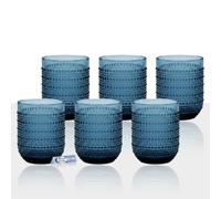 Sicignano Gioia Set 6 Bicchieri in Vetro Colorato in Pasta 260 ml Azzurro