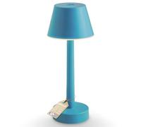Sicignano Lampada da Tavolo LED Ricaricabile Grillo, 3W, 3000K, Touch Control, IP44, USB Type-C, Multicolore (Azzurro)