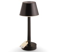 Sicignano Lampada da Tavolo LED Ricaricabile Grillo, 3W, 3000K, Touch Control, IP44, USB Type-C, Multicolore (Nero)