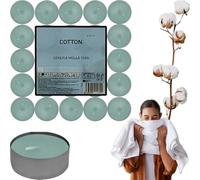 Sicignano | Lumino Candele Profumate Cera Tea Light Cotton Confezione 25 Pezzi, Dimensione 3.8x1.9h cm, Durata 4 ore, Utili per Decorazioni Casa Cena Atmosfera