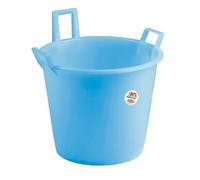 Sicignano | Mastello in Polietilene con 3 Manici - Multiuso per Raccolta, Trasporto, Pulizie, Giardinaggio, Uso Alimentare - Resistente, Capiente, Leggero (Azzurro, Ø 60x42h cm)