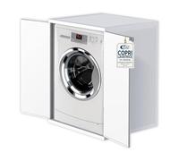 Sicignano Mobile Coprilavatrice in Resina con 2 Ante, Protezione Universale per Interno ed Esterno, Mobiletto Lavanderia Resistente a Pioggia e UV, Grigio, 68.5x64x88h cm