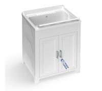 Sicignano Mobile Lavatoio in Resina PP 60x50x85 cm per Lavanderia e Garage, Uso Interno ed Esterno