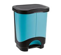Sicignano | Pattumiera a Pedale Multiuso - Cestino della Spazzatura Raccolta Differenziata, Moderno, Facile Apertura - Ideale per Casa Ufficio Bagno Cucina (Nero/Delfin, 21 L)