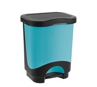 Sicignano | Pattumiera a Pedale Multiuso - Cestino della Spazzatura Raccolta Differenziata, Moderno, Facile Apertura - Ideale per Casa Ufficio Bagno Cucina (Nero/Delfin, 18 L)
