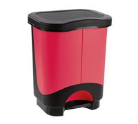 Sicignano | Pattumiera a Pedale Multiuso - Cestino della Spazzatura Raccolta Differenziata, Moderno, Facile Apertura - Ideale per Casa Ufficio Bagno Cucina (Nero/Ciliegio, 21 L)