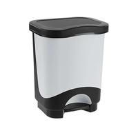 Sicignano | Pattumiera a Pedale Multiuso - Cestino della Spazzatura Raccolta Differenziata, Moderno, Facile Apertura - Ideale per Casa Ufficio Bagno Cucina (Nero/Grigio Chiaro, 18 L)