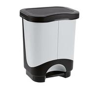 Sicignano | Pattumiera a Pedale Multiuso - Cestino della Spazzatura Raccolta Differenziata, Moderno, Facile Apertura - Ideale per Casa Ufficio Bagno Cucina (Nero/Grigio Chiaro, 21 L)