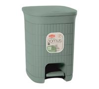 Sicignano | Pattumiera Domus con Pedale 20 Litri in Plastica Riciclata - Cestino Gettacarta con Coperchio, Design Moderno, 31x27x38h cm - 100% Made in Italy (Green Tea)