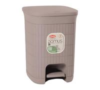 Sicignano | Pattumiera Domus con Pedale 20 Litri in Plastica Riciclata - Cestino Gettacarta con Coperchio, Design Moderno, 31x27x38h cm - 100% Made in Italy (Greige)
