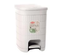 Sicignano | Pattumiera Domus con Pedale 20 Litri in Plastica Riciclata - Cestino Gettacarta con Coperchio, Design Moderno, 31x27x38h cm - 100% Made in Italy (Bianco Polvere)