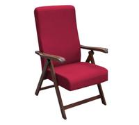 Sicignano Poltrona California Bordeaux Noce - Legno Faggio, Reclinabile 4 Posizioni, Imbottitura Alta Densità, Braccioli Artigianali, Schienale Ganciabile, Made in Italy, 65 × 75 × 112 cm