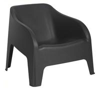 Sicignano | Poltrona con Braccioli da Giardino, in Resina, 79x76.5x70h cm - Impermeabile, Compatta, Facile da Pulire, Arredo Esterno Giardino Terrazzo, Made in Italy (1 Poltrona Antracite)