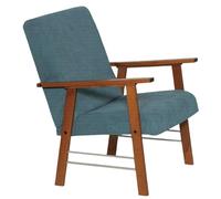 Sicignano Poltrona con Cuscino Set Ortigia, 1 Posto, 59 x 77 x 91h cm, Struttura in Legno, Made in Italy (Tabacco/Blu)