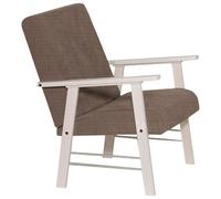 Sicignano Poltrona con Cuscino Set Ortigia, 1 Posto, 59 x 77 x 91h cm, Struttura in Legno, Made in Italy (Bianco/Beige)
