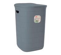 Sicignano Portabiancheria Domus 50 Lt in Plastica Riciclata ? Contenitore Salvaspazio con Coperchio, Design Moderno, 37x36x56h cm ? Made in Italy (Smoky Blue)